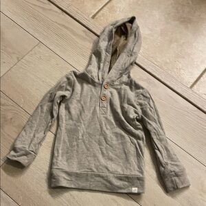 Kids Light Gray Hoodie with Buttons